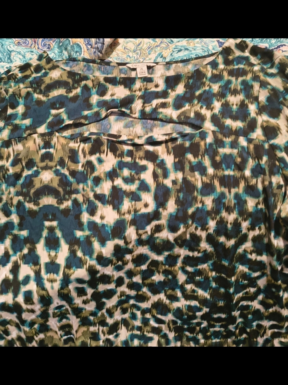 Cato Women’s Leopard Print Tunic Blouse Top 3/4 Sleeve Plus Size XL Grannycore